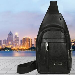 NEW JINPIN Black Crossbody Chest Shoulder Sling Bag